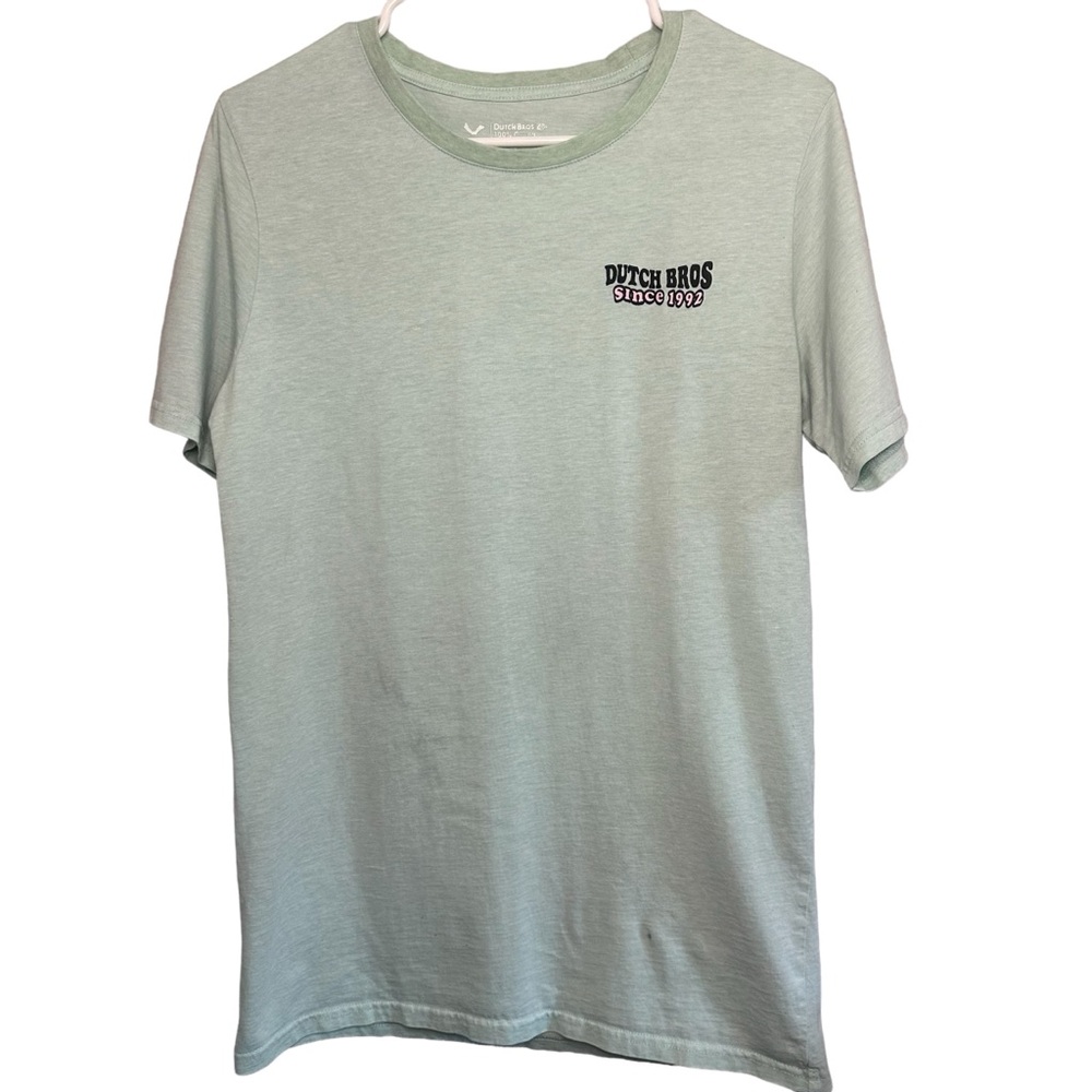 Dutch Bros Light Blue MEDIUM Graphic T “Serving Up Positive Vibes…” RARE DB 1992